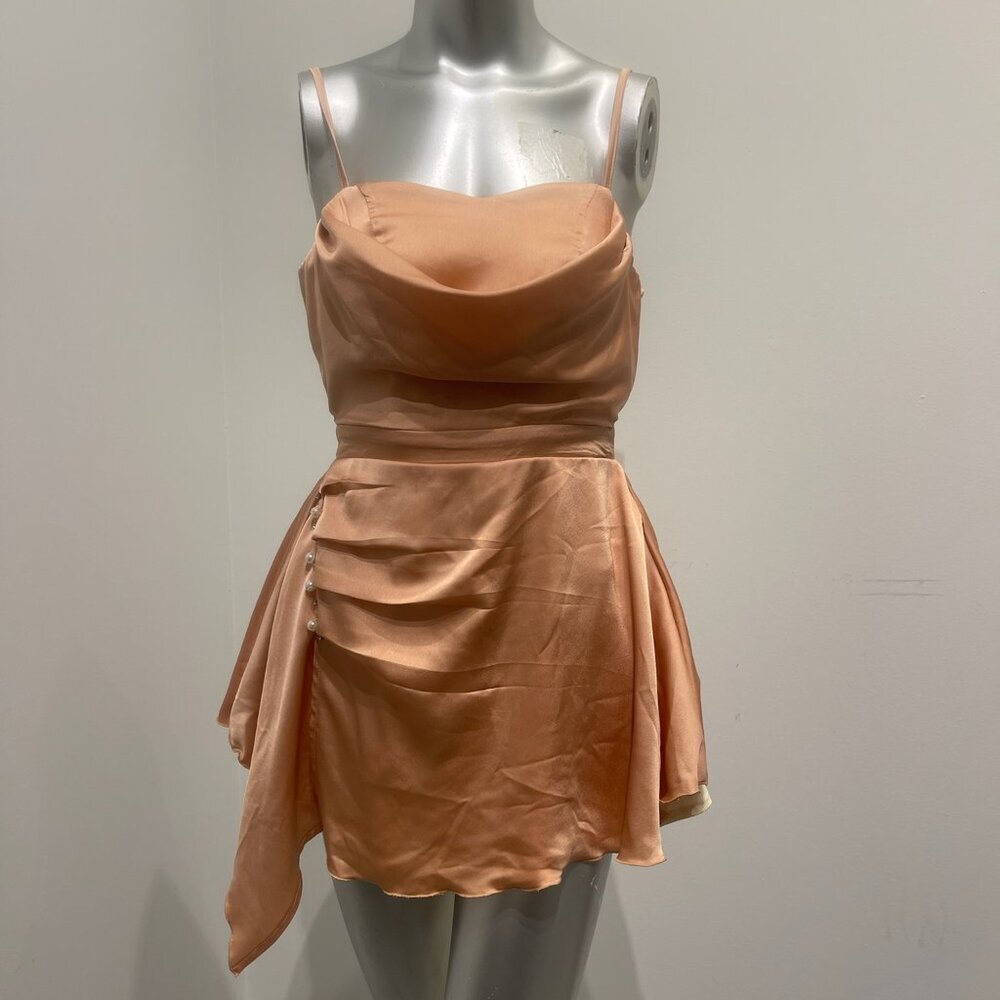 Quoc Anh Rose Gold Mini Romper